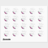 Stickers Merci Fuchsia Dreams Mariage Floral (Feuille)