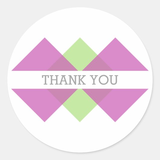 Stickers Merci Fuchsia Green Geometry (Devant)