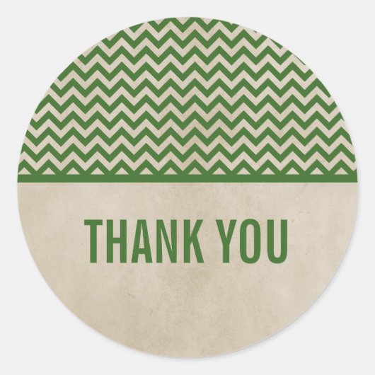 Stickers Merci Green Chic Chevron (Devant)