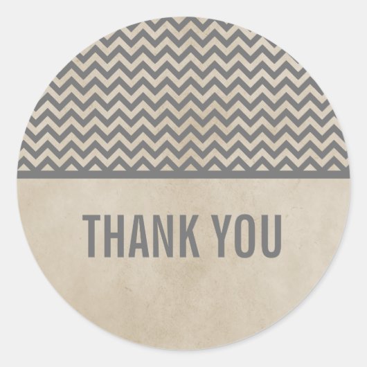 Stickers Merci gris chic Chevron (Devant)