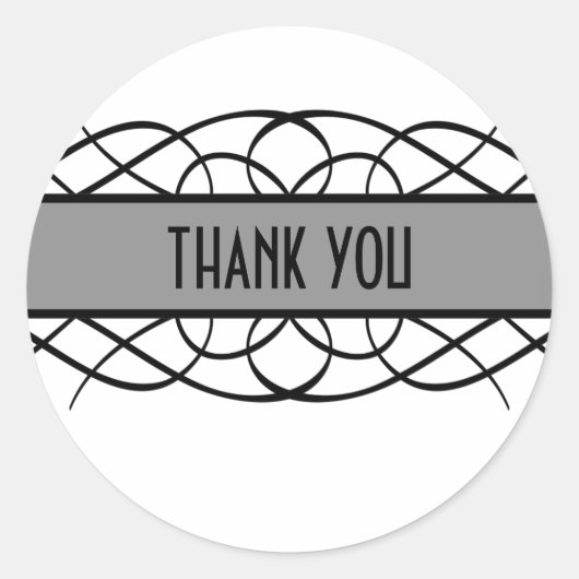 Stickers Merci gris déco (Devant)