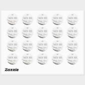Stickers Merci gris rond Nautique Mariage (Feuille)