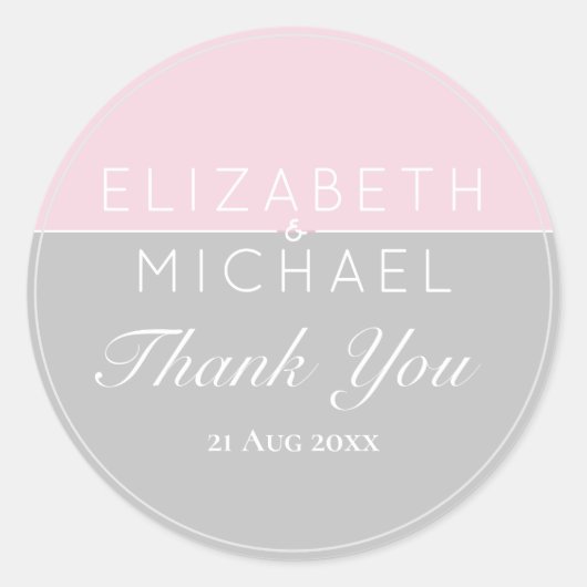 Stickers Merci gris rose sucre Favoriser (Devant)