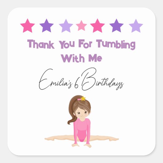 Stickers Merci Gymnastique Anniversaire (Devant)