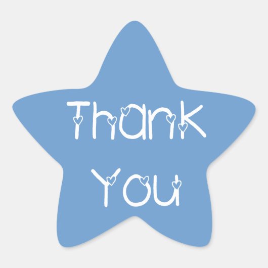 Stickers Merci Hearts Sky Blue Wedding (Devant)