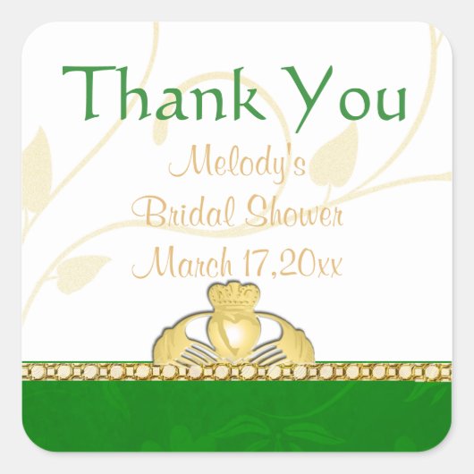 Stickers Merci Irlandais Claddaugh (Devant)