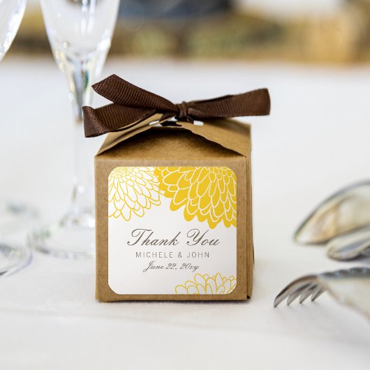 Stickers Merci jaune blanc