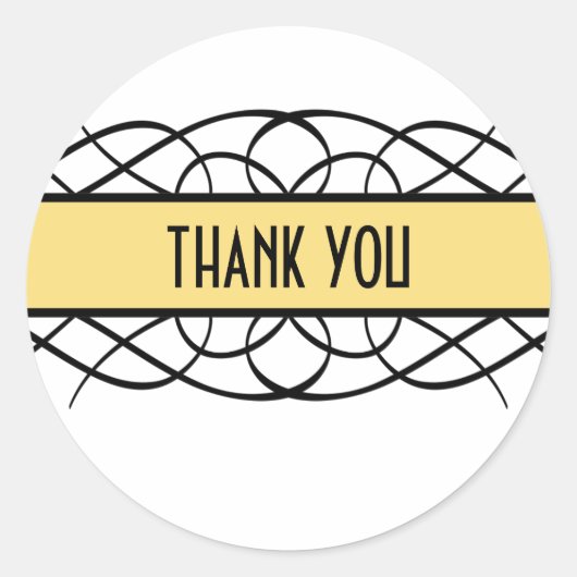 Stickers Merci Jaune Déco (Devant)