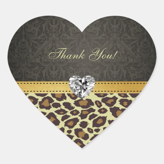 Stickers Merci Léopard Damask Monogram (Devant)