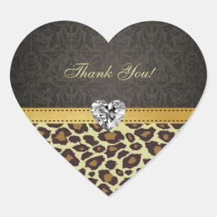 Stickers Merci Léopard Damask Monogram