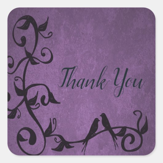 Stickers Merci Lovebirds violet (Devant)