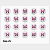 Stickers Merci Magenta Butterfly (Feuille)