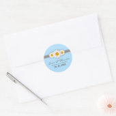 Stickers Merci Mariage bleu marron blanc (Enveloppe)