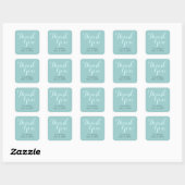 Stickers Merci Mariage bleu turquoise (Feuille)