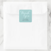 Stickers Merci Mariage bleu turquoise (Sac)