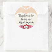 Stickers Merci Mariage Bridesmaid blanc (Sac)