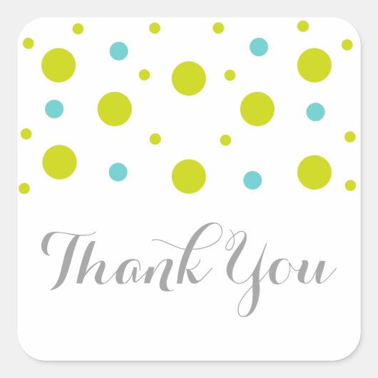 Stickers Merci Mariage Confetti Turquoise vert (Devant)