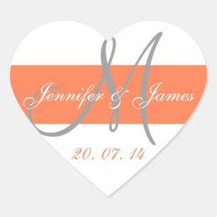 Stickers Merci Mariage Coral Grey
