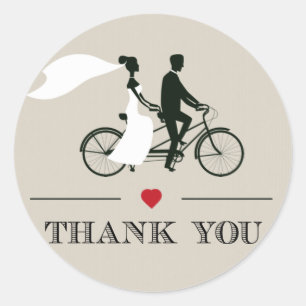 Stickers Merci Mariage de bicyclette Tandem