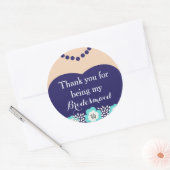 Stickers Merci Mariage de Bridesmaid bleu (Enveloppe)
