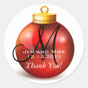 Stickers Merci Mariage de décembre