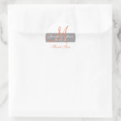 Stickers Merci Mariage de monogramme de corail gri (Sac)