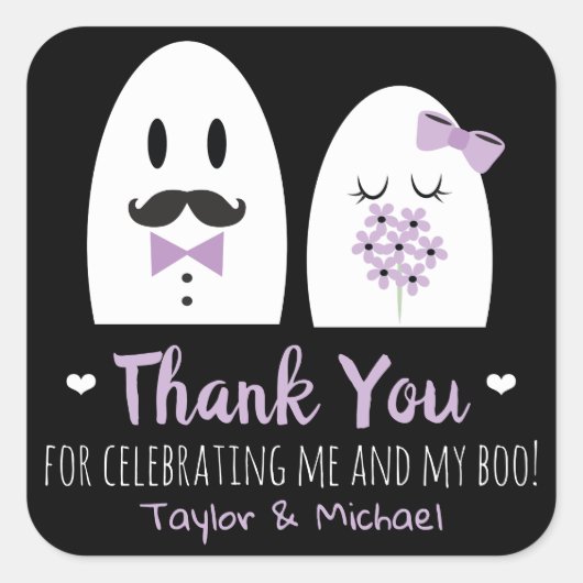 Stickers Merci Mariage des couples d'Halloween (Devant)
