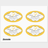 Stickers Merci Mariage Monogramme F Oval (Feuille)