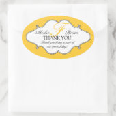 Stickers Merci Mariage Monogramme F Oval (Sac)