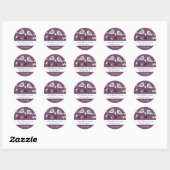 Stickers Merci Mariage Monogramme : violet (Feuille)