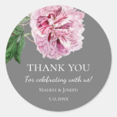 Stickers Merci Mariage Peony Blush (Devant)