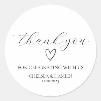 Stickers Merci Mariage propre et moderne