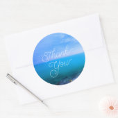 Stickers Merci Mariage rond Blue Ocean (Enveloppe)