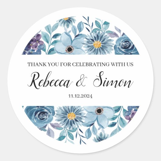 Stickers Merci mariage Verdure (Devant)