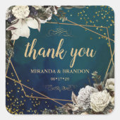 Stickers Merci Mariage vert émeraude (Devant)