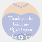 Stickers Merci Mariage violet Bridesmaid (Devant)