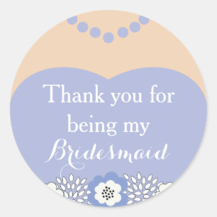 Stickers Merci Mariage violet Bridesmaid