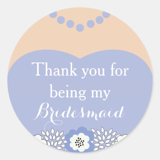Stickers Merci Mariage violet Bridesmaid (Devant)