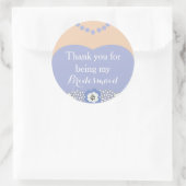 Stickers Merci Mariage violet Bridesmaid (Sac)