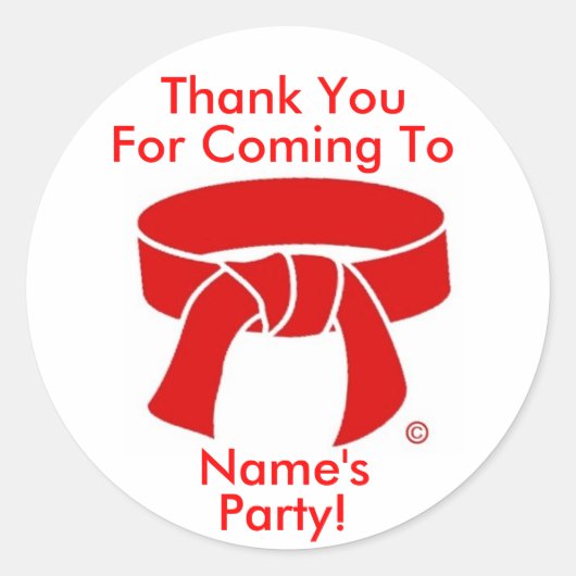 Stickers Merci Martial Arts Red Belt (Devant)