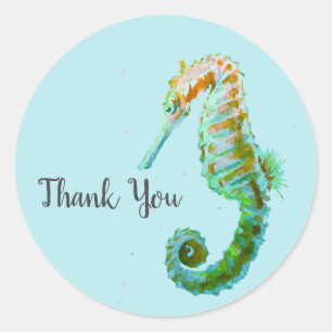Stickers Merci Mermaid Ocean Seahorse Party