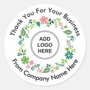 Stickers Merci Modèle du logo Floral d'affaires