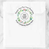 Stickers Merci Modèle du logo Floral d'affaires (Sac)