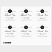 Stickers Merci noir blanc Monogramme (Feuille)