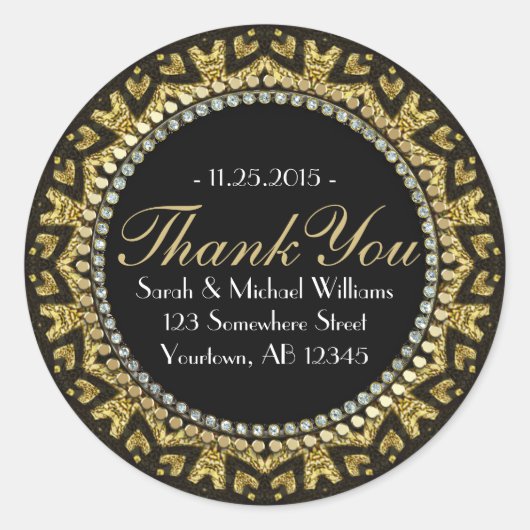 Stickers Merci noir en or HeART Deco Tribal (Devant)