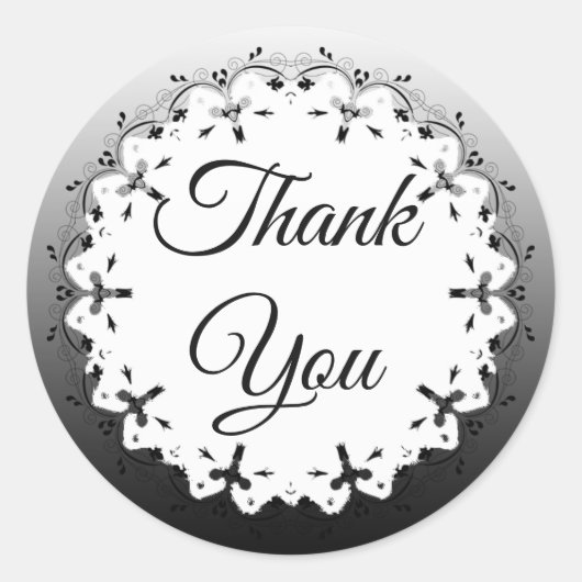 Stickers Merci noir et blanc (Devant)