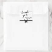 Stickers Merci Noir Et Blanc Mariage Bow (Sac)