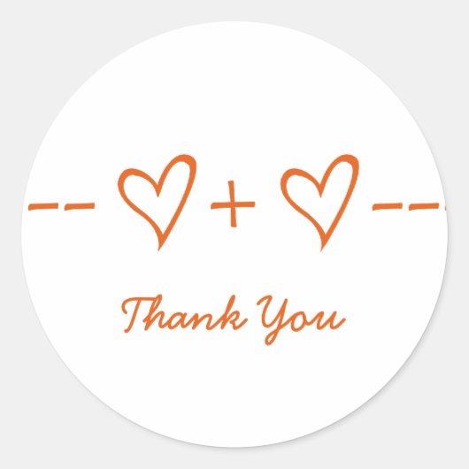 Stickers Merci Orange Heart Equation (Devant)