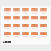 Stickers Merci Orange Moderne (Feuille)