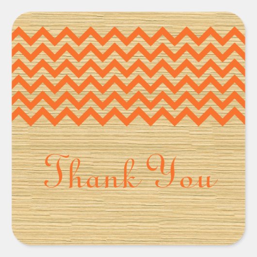 Stickers Merci Orange Rustique Chevron (Devant)